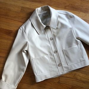 Bone pleather jacket